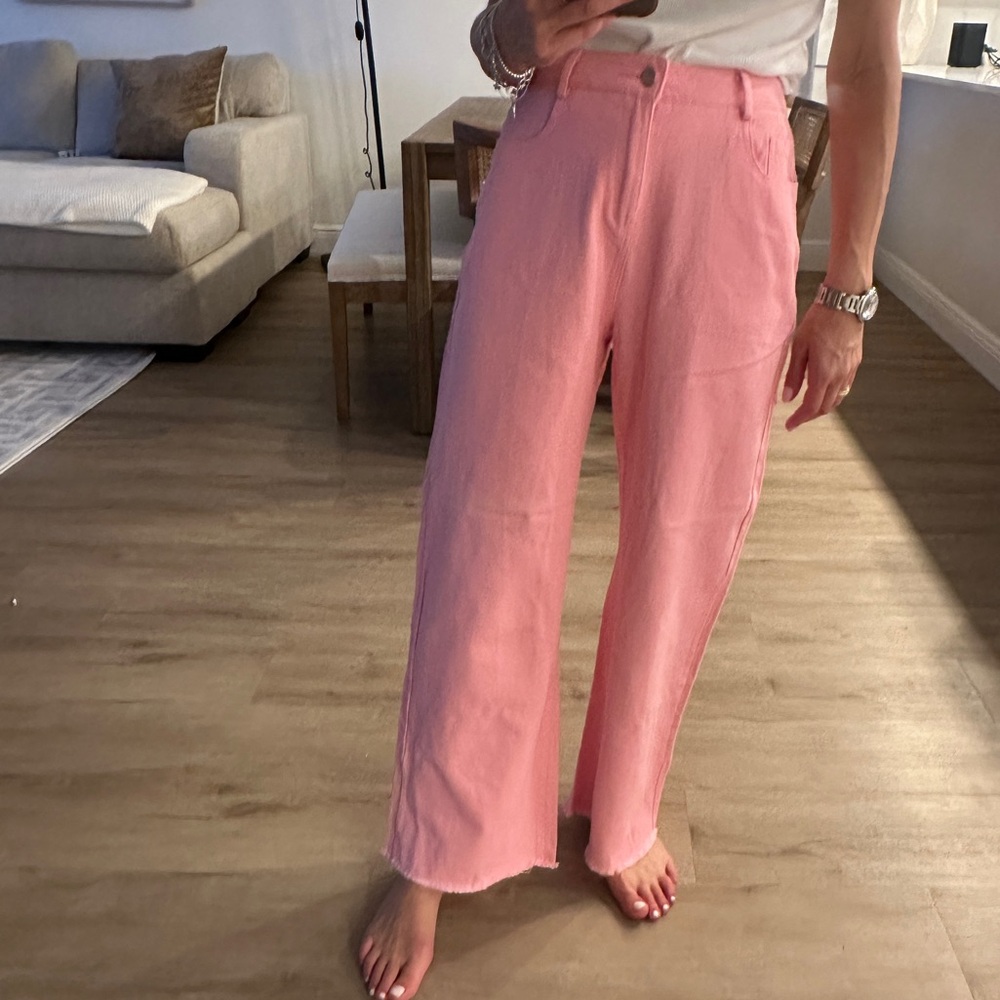 Sundays Pink Peach Wide Leg Jeans 25